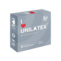 Презервативы "Unilatex Ribbed", поверхность с кольцами, 3 шт.